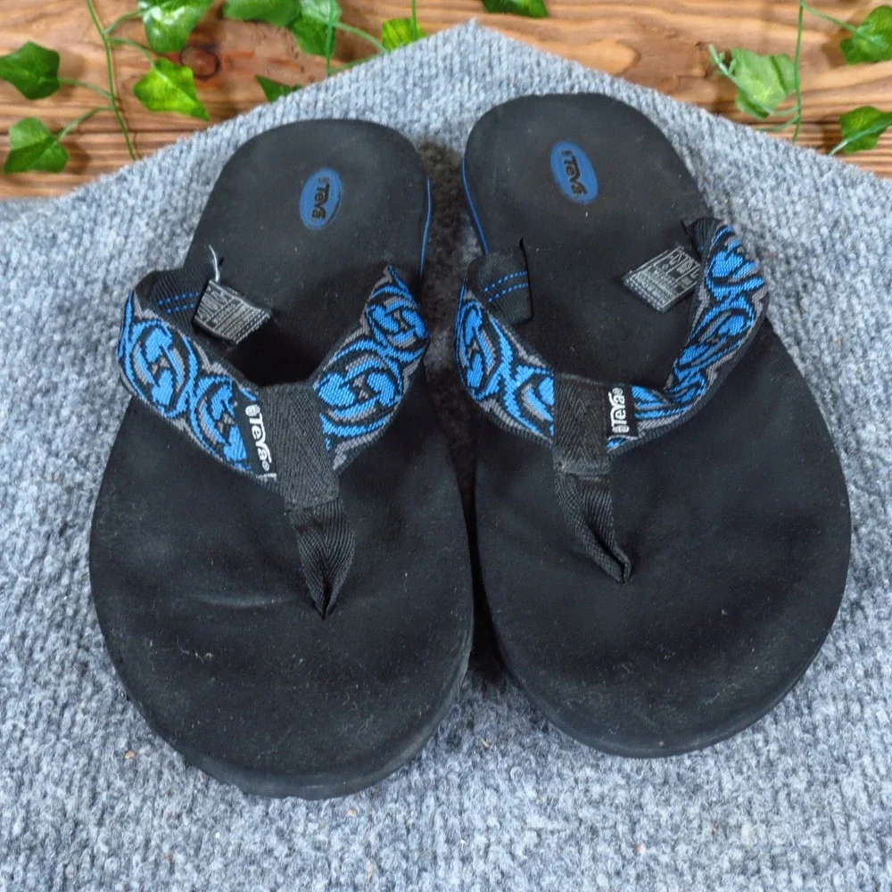 Teva Mush Kids Boys‎ 6 Black Synthetic Flip Flop Sandals Casual Comfort